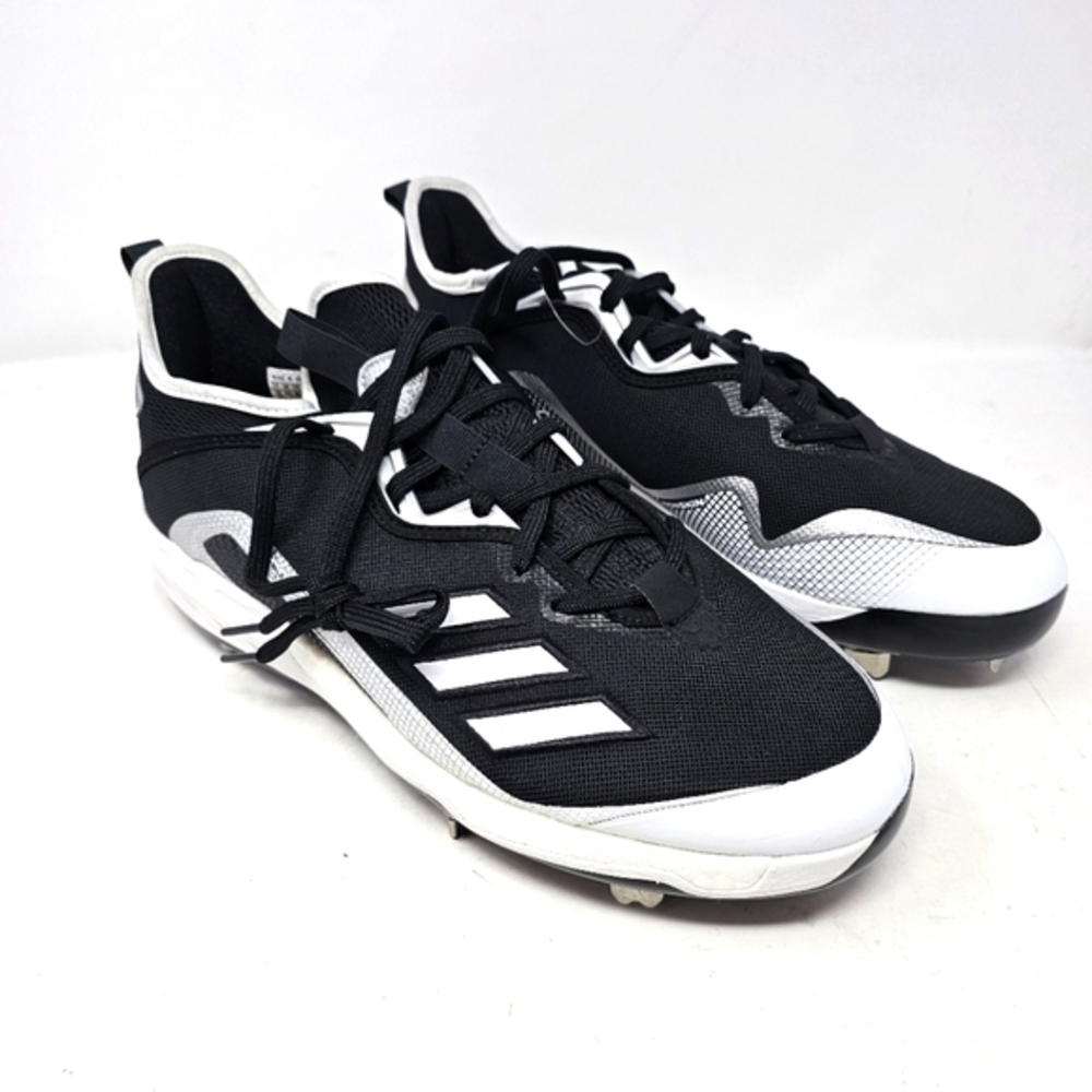 New Adidas Boost Icon 6 Black & White OREO Metal Baseball Cleats EG6488 Size 12.
